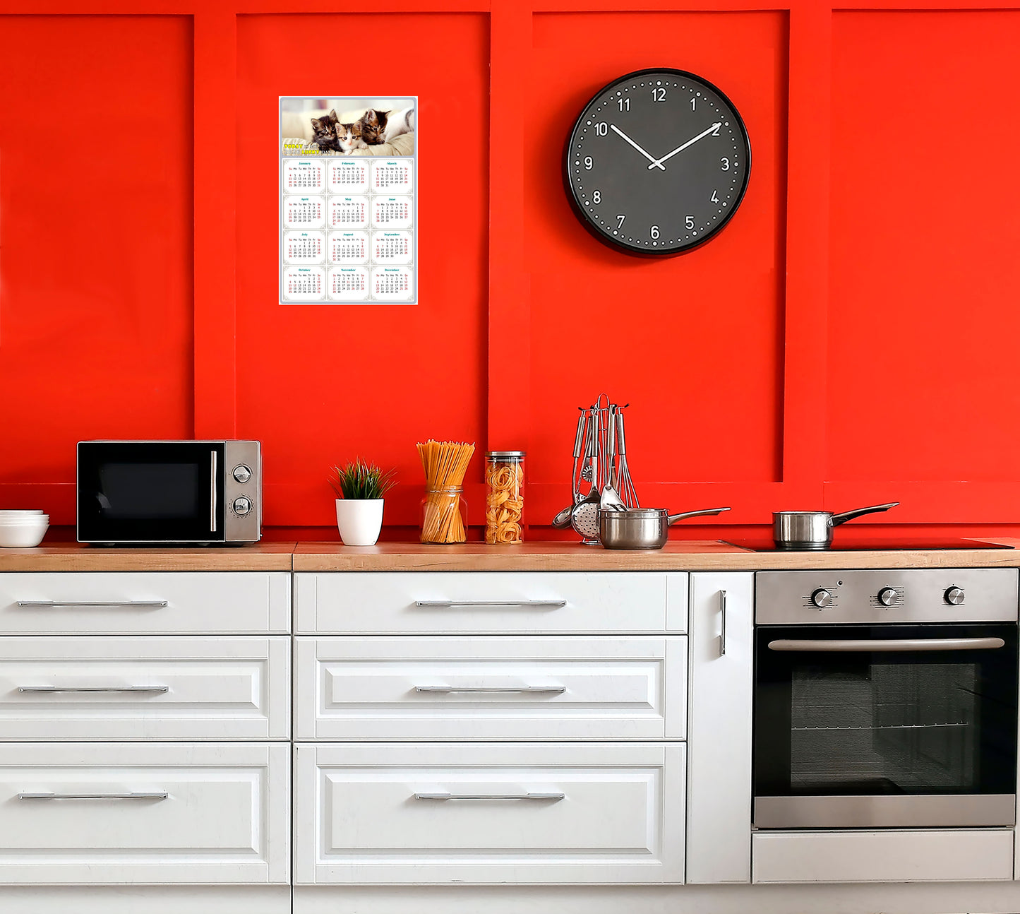 2026 Peel & Stick Calendar - Today is my Lucky Day Removable - Cat 021 (9"x 6")