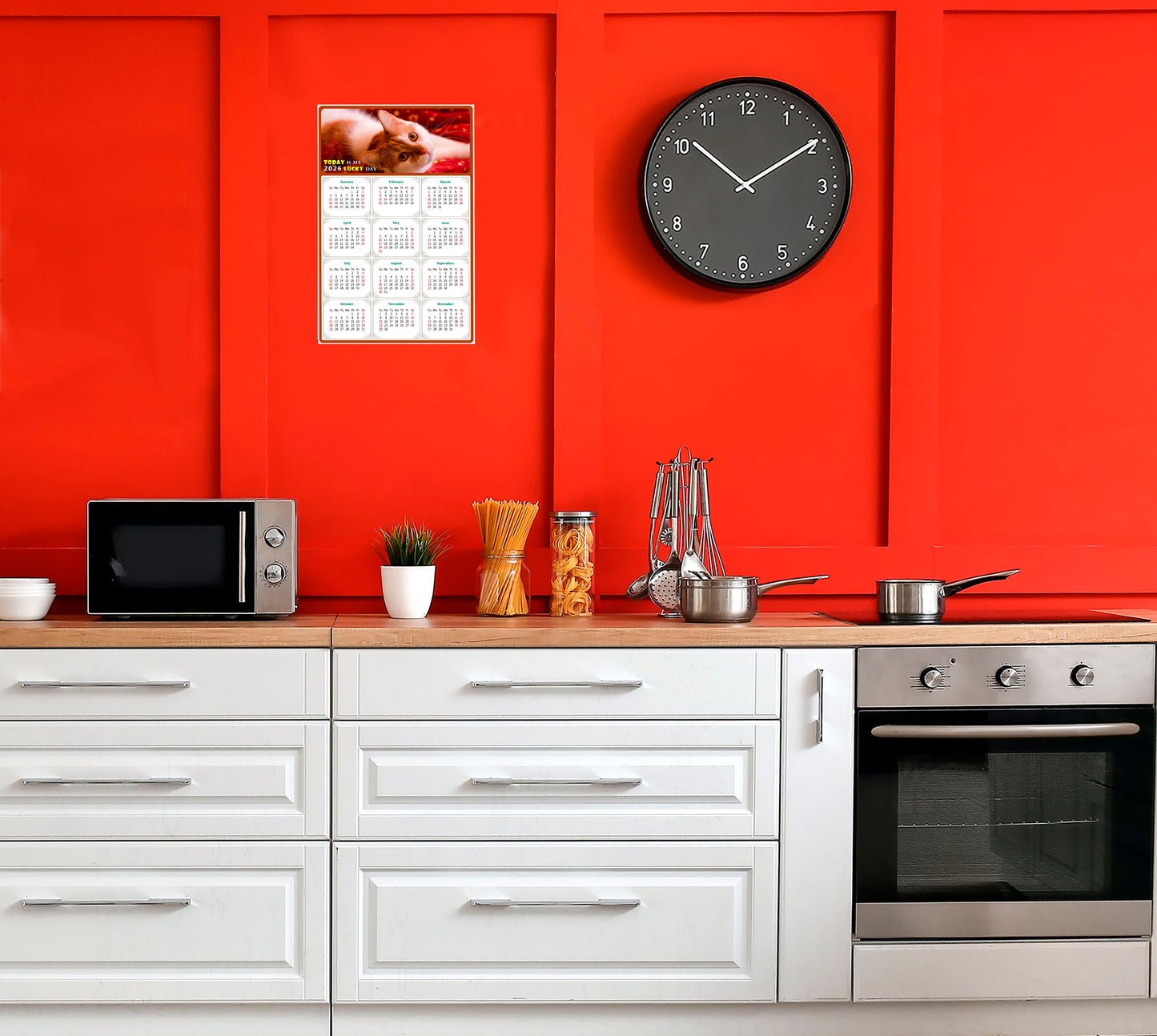 2026 Peel & Stick Calendar - Today is my Lucky Day Removable - Cat 07 (9"x 6")