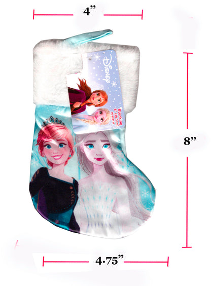 Frozen - (Mini Size) 8" Printed Satin Christmas Stocking Plush Cuff