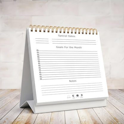 2026-2027 18 Months Standing Flip Desk Calendar Desktop Planner (Flowers)