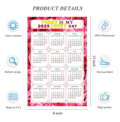 2025 Peel & Stick Calendar - Today is my Lucky Day Removable - 028