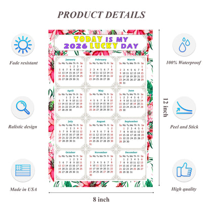 2026 Peel & Stick Calendar - Today is my Lucky Day Removable - 018