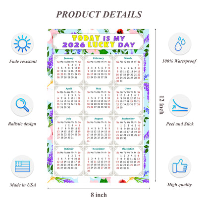 2026 Peel & Stick Calendar - Today is my Lucky Day Removable - 016