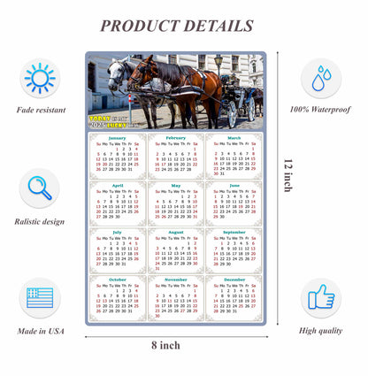 2025 Peel & Stick Calendar - Today is my Lucky Day Removable - Horses 018 (9"x 6")