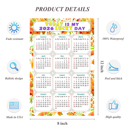 2026 Peel & Stick Calendar - Today is my Lucky Day Removable - 021