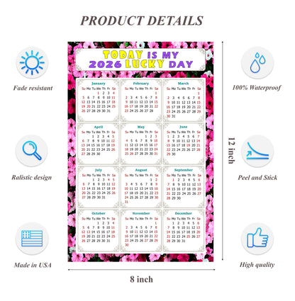 2026 Peel & Stick Calendar - Today is my Lucky Day Removable - 027