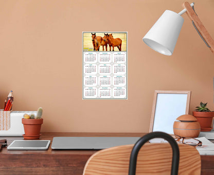 2025 Peel & Stick Calendar - Today is my Lucky Day Removable - Horses 014 (9"x 6")