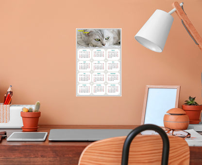 2026 Peel & Stick Calendar - Today is my Lucky Day Removable - Cat 01 (12"x 8")