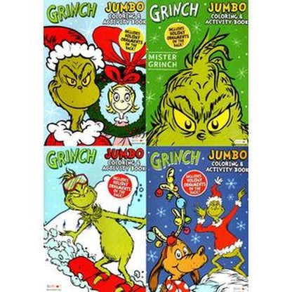 Grinch - Christmas Holiday Jumbo Coloring and Activity Books (Set of 4 Books)