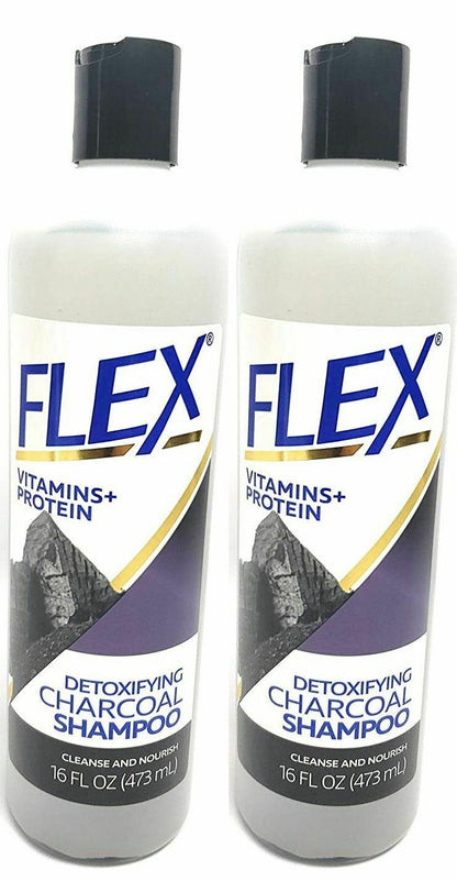 Charcoal Shampoo Flex Detoxifying Vitamins + Protein Cleanse & Nourish 2 Pack