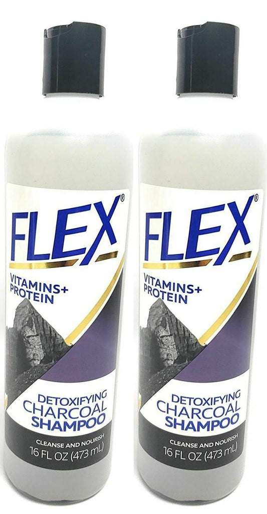 Charcoal Shampoo Flex Detoxifying Vitamins + Protein Cleanse & Nourish 2 Pack