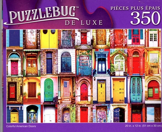 Colorful American Doors - 350 Pieces Deluxe Jigsaw Puzzle