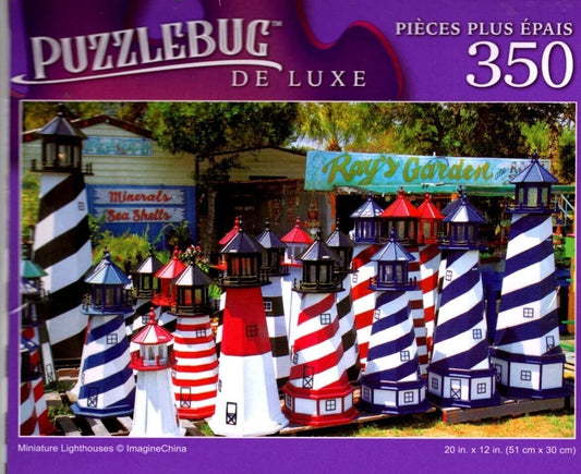 Miniature Lighthouses - 350 Pieces Deluxe Jigsaw Puzzle