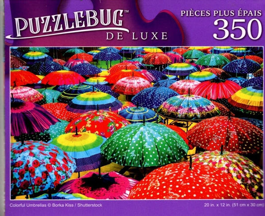 Colorful Umbrellas - 350 Pieces Deluxe Jigsaw Puzzle