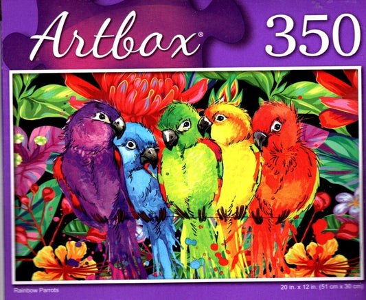 Rainbow Parrots - 350 Pieces Jigsaw Puzzle