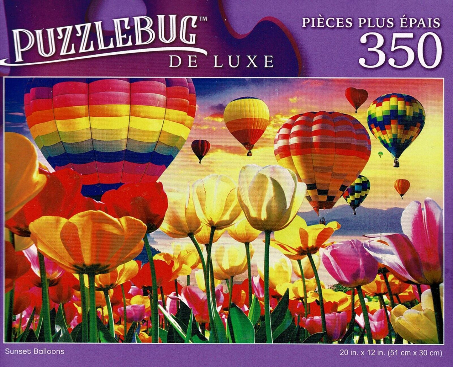 Sunset Balloons - 350 Pieces Deluxe Jigsaw Puzzle