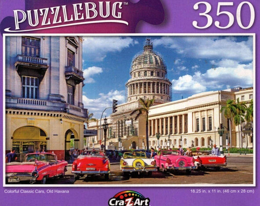 Colorful Classic Cars, Old Havana - 350 Pieces Jigsaw Puzzle