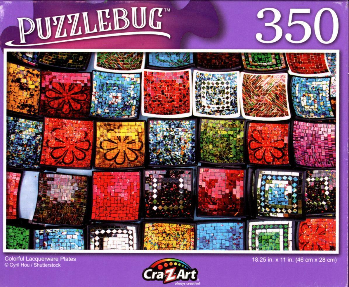 Colorful Lacquer-Ware Plates - 350 Pieces Jigsaw Puzzle