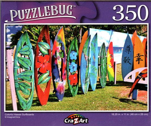 Colorful Hawaii Surfboards - 350 Pieces Jigsaw Puzzle