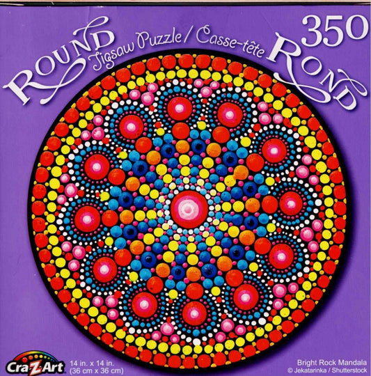 Bright Rock Mandala - 350 Round Piece Jigsaw Puzzle