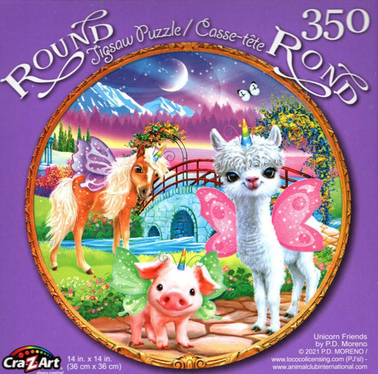 Unicorn Friends by P.D.Moreno - 350 Round Piece Jigsaw Puzzle