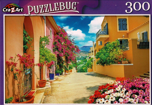 Pretty Street in Kefalonia, Greece - 300 Pieces Jigsaw Puzzle