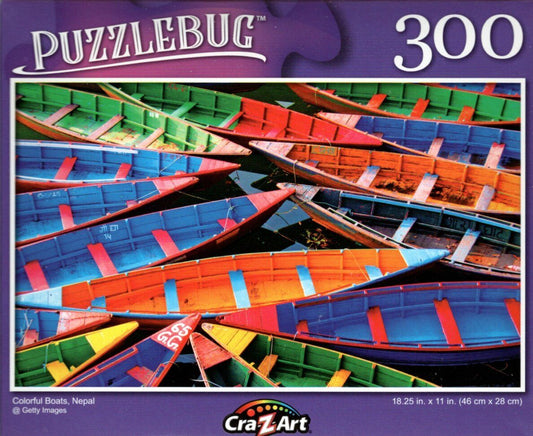 Colorful Boats, Nepal - 300 Pieces Jigsaw Puzzle