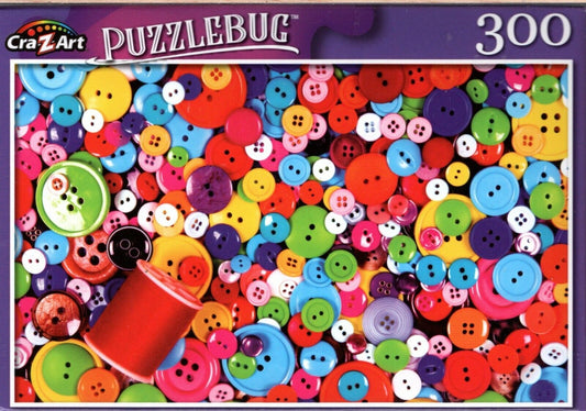 Colorful Buttons and Thread - 300 Pieces Jigsaw Puzzle