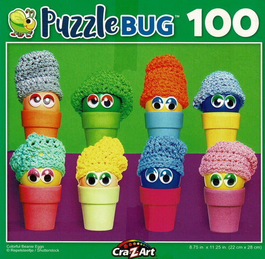 Puzzlebug Colorful Beanie Eggs - 100 Pieces Jigsaw Puzzle