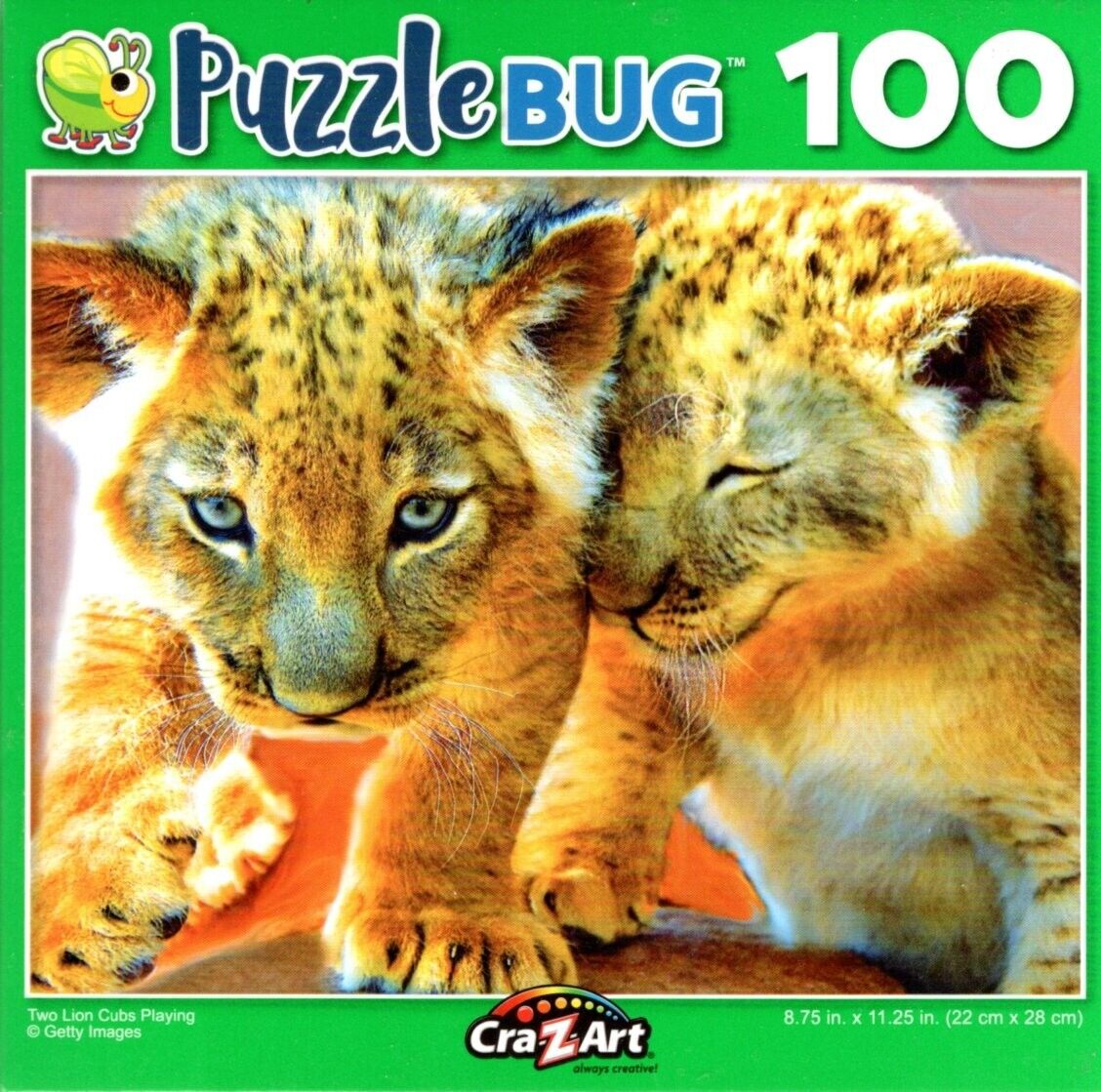 Two Lion Cubs Playing - 100 Pieces Jigsaw Puzzle