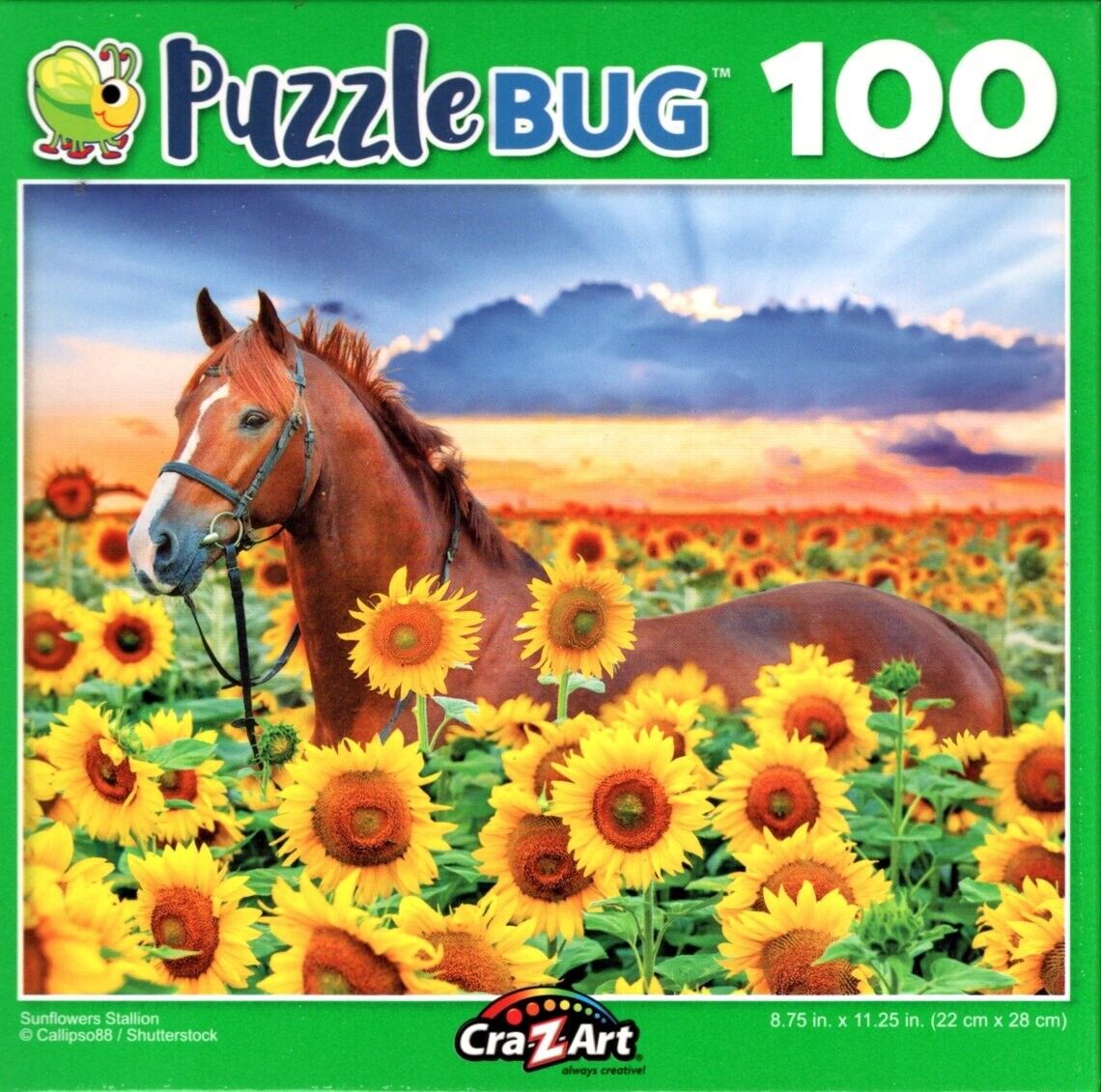Sunflowers Stallion - 100 Pieces Jigsaw Puzzle