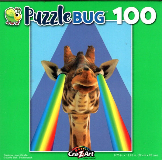 Puzzlebug Rainbow Laser Giraffe - 100 Pieces Jigsaw Puzzle