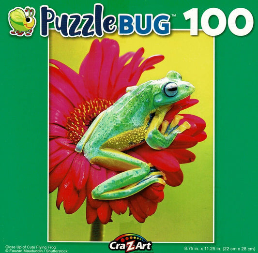 Close Up of Cute Flying Frog - 100 Pieces Jigsaw Puzzle