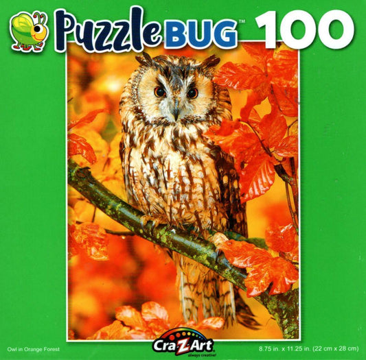 Puzzlebug Owl in Orange Forest - 100 Pieces Jigsaw Puzzle