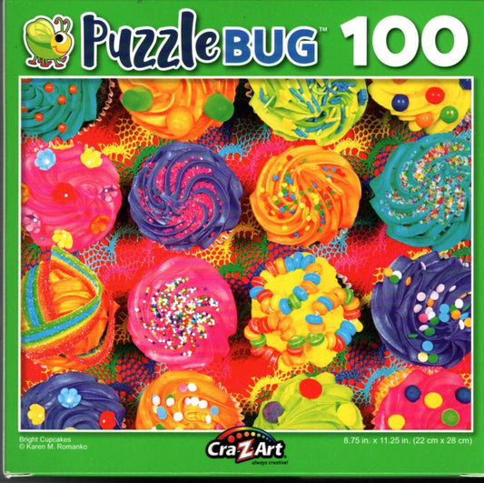 Bright Cupcakes - 100 Pieces Jigsaw Puzzle