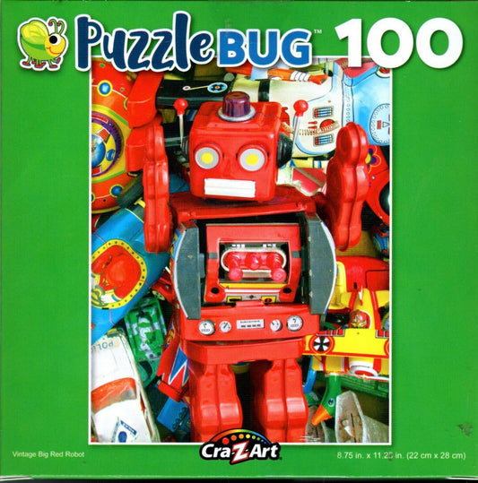 Vintage Big Red Robot - 100 Pieces Jigsaw Puzzle