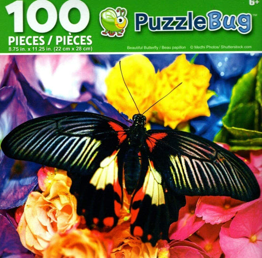 Beautiful Butterfly - PuzzleBug - 100 Piece Jigsaw Puzzle