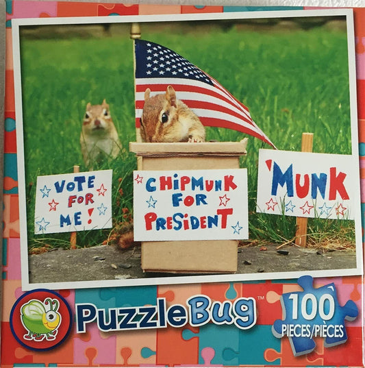 Puzzlebug 100 Pieces Jigsaw Puzzle: Chipmunk for President
