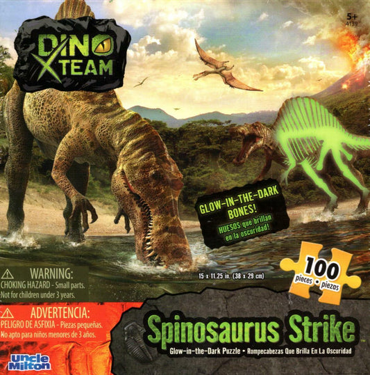 Dino X Team Spinosaurus Strike - Glow in the Dark Puzzle - 100 Jigsaw Puzzle