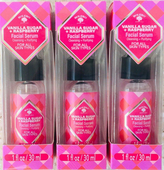 3 Pack Bolero Beverly Hills Vanilla Sugar Raspberry Facial Face Serum