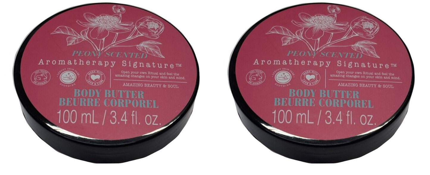 Aromatherapy Signature Body Butter - Peony Scented - Luxury Skin Care 3.4fl oz