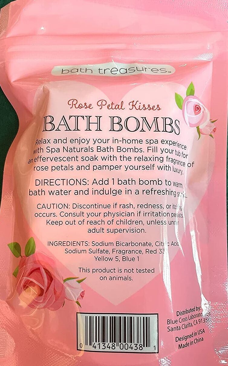 bath treasures, Bath Bombs (Rose Petal Kisses) (Set of 2)