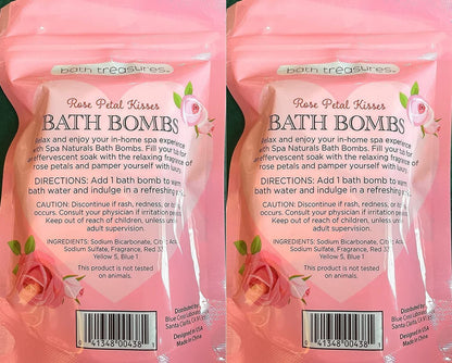 bath treasures, Bath Bombs (Rose Petal Kisses) (Set of 2)