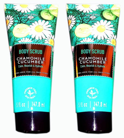 Body Scrub Chamomile Cucumber Calm, Nourish & Hydrate 5fl oz (Set of 2)