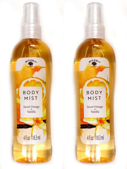 Bolero Body Mist Sweet Orange + Vanilla 4fl oz 118.3 ml (Set of 2)