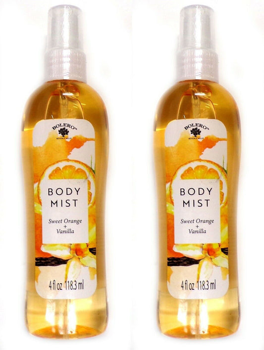 Bolero Body Mist Sweet Orange + Vanilla 4fl oz 118.3 ml (Set of 2)
