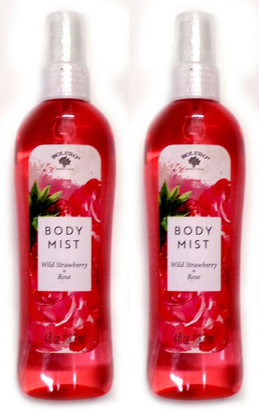 Bolero Body Mist Wild Strawberry + Rose 4fl oz 118.3 ml (Set of 2)