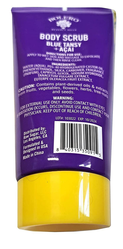 Bolero Body Scrub Blue Tansy & Acai 5fl oz.