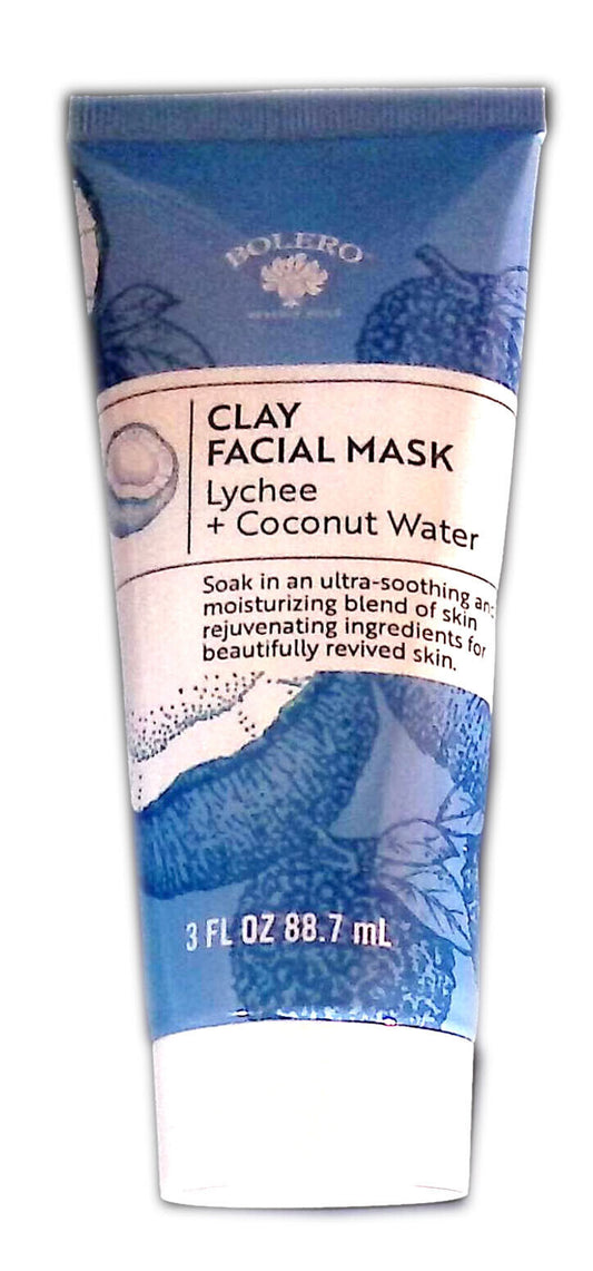 Bolero Clay Facial Mask Lychee + Coconut Water 3fl oz 88.7ml