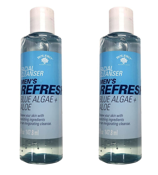 Bolero Facial Cleanser Men's Refresh Blue Algae & Aloe 5fl oz Set of 2